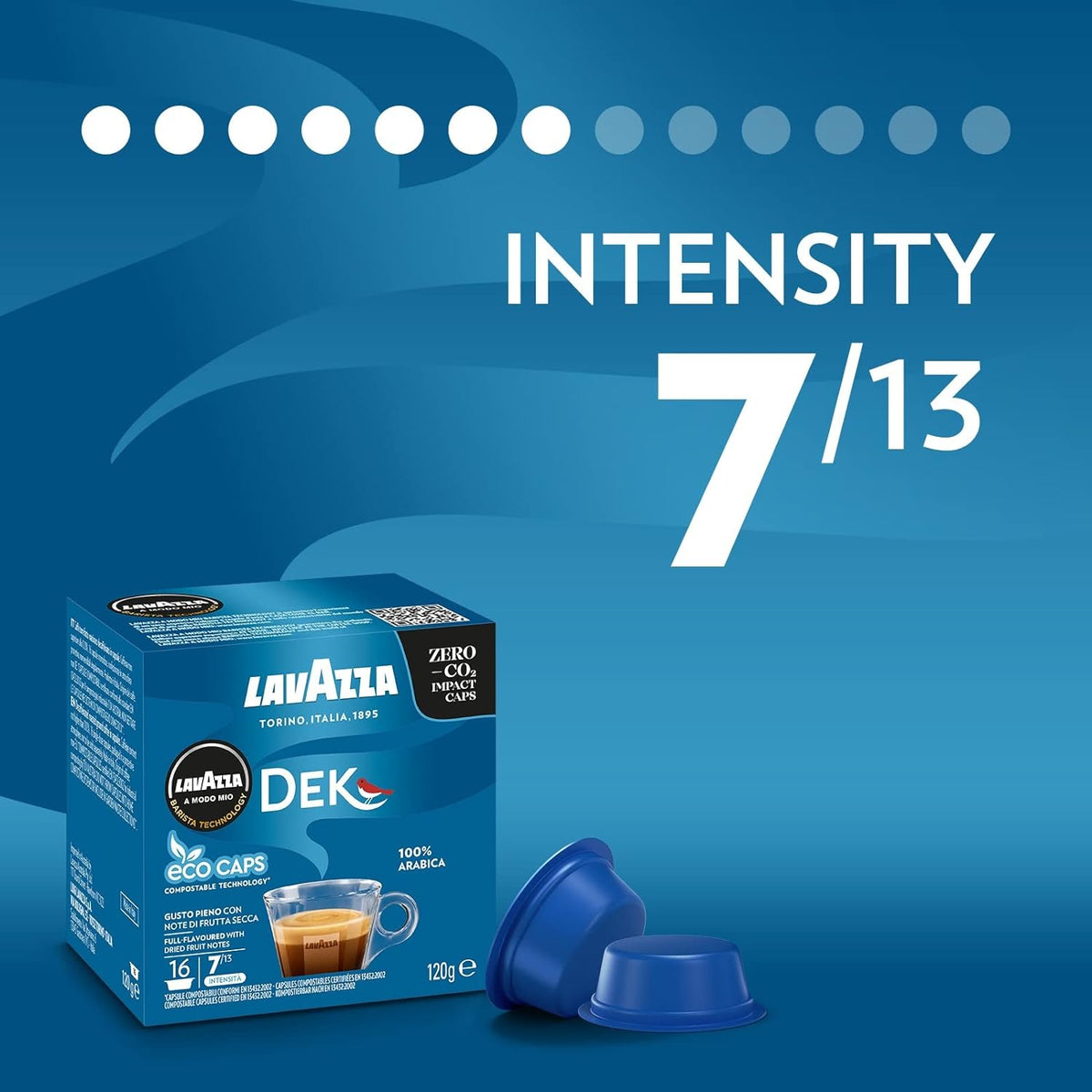 Lavazza A Modo Mio Dek Cremoso Decaf Espresso Eco Caps 16 Capsules