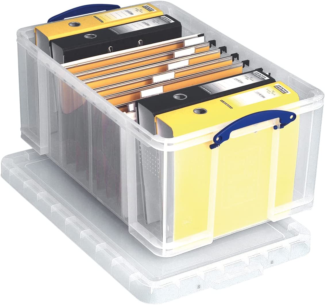 Really Useful 64L Plastic Storage Box W710xD440xH310mm Clear 64C