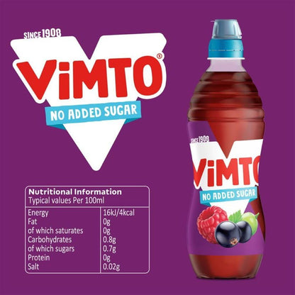 Vimto 500ml No Added Sugar Still Sportscap Bottles (Pack of 12)