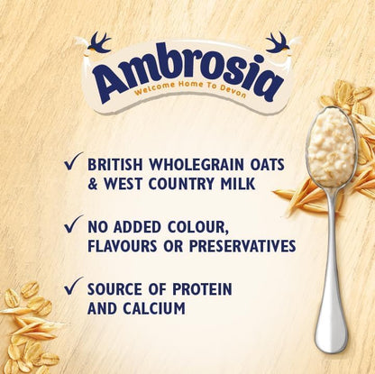Ambrosia Low Fat Porridge Pots, Ready-to-Eat Golden Syrup | 6 x 210g
