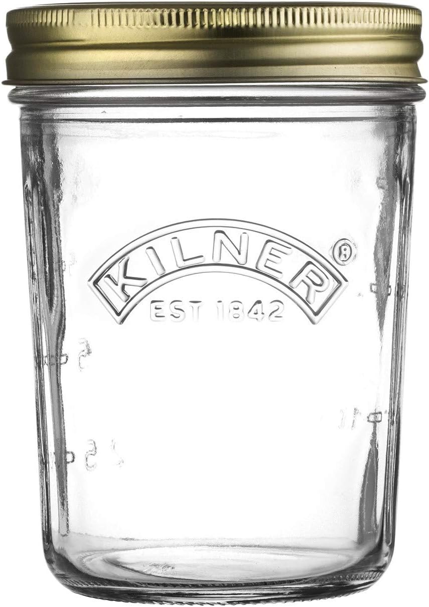 Kilner Wide Mouth Screw Top Lid Preserving Glass Jar 0.35 Litre Transparent (0025.898)