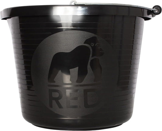 Red Gorilla Premium Builder's Bucket | 14 litre, 3 Gallon | 1 x Black