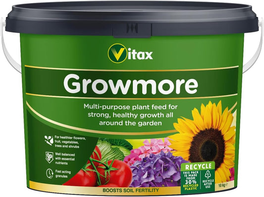 Vitax Growmore, General Purpose Fertiliser ,10Kg Tub