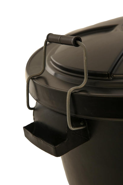 Fixtures Refuse Bin with Lid and Metal Clip Handles 80 Litre (Black) (GN346)