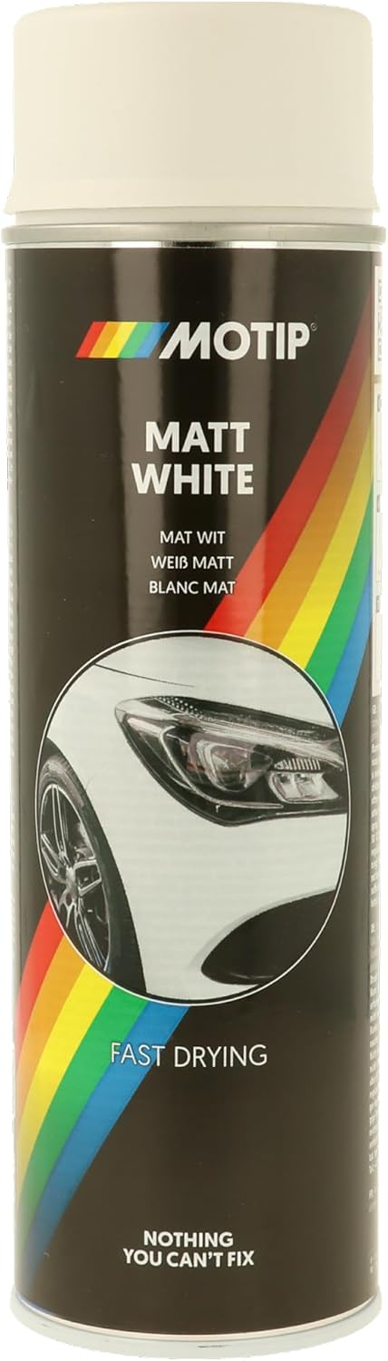 Motip M04002 Aerosol Spray Paint, 500 ml, Matt White
