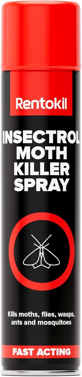 Rentokil Insectrol Moth Spray 300ml – Fast-Acting aerosol eliminates Moths & Larvae. Protects Clothes & Home.