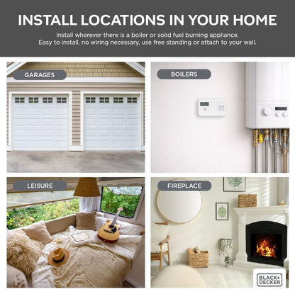 BLACK+DECKER Carbon Monoxide Alarm and Detector with LCD Screen