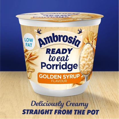 Ambrosia Low Fat Porridge Pots, Ready-to-Eat Golden Syrup | 6 x 210g