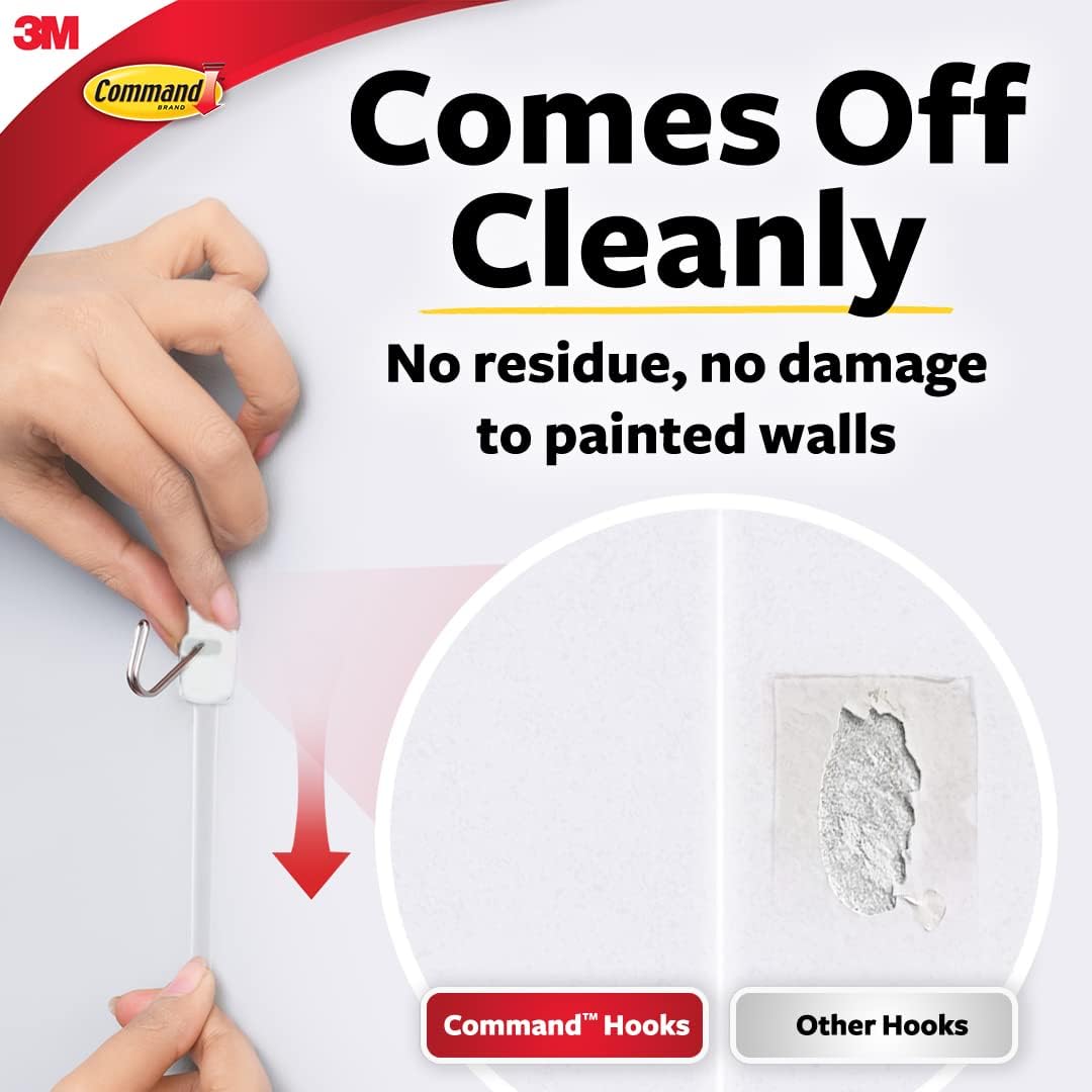 3M Command Small Wire Hooks | 3 Pack | Holds Upto 225g | Code 17067