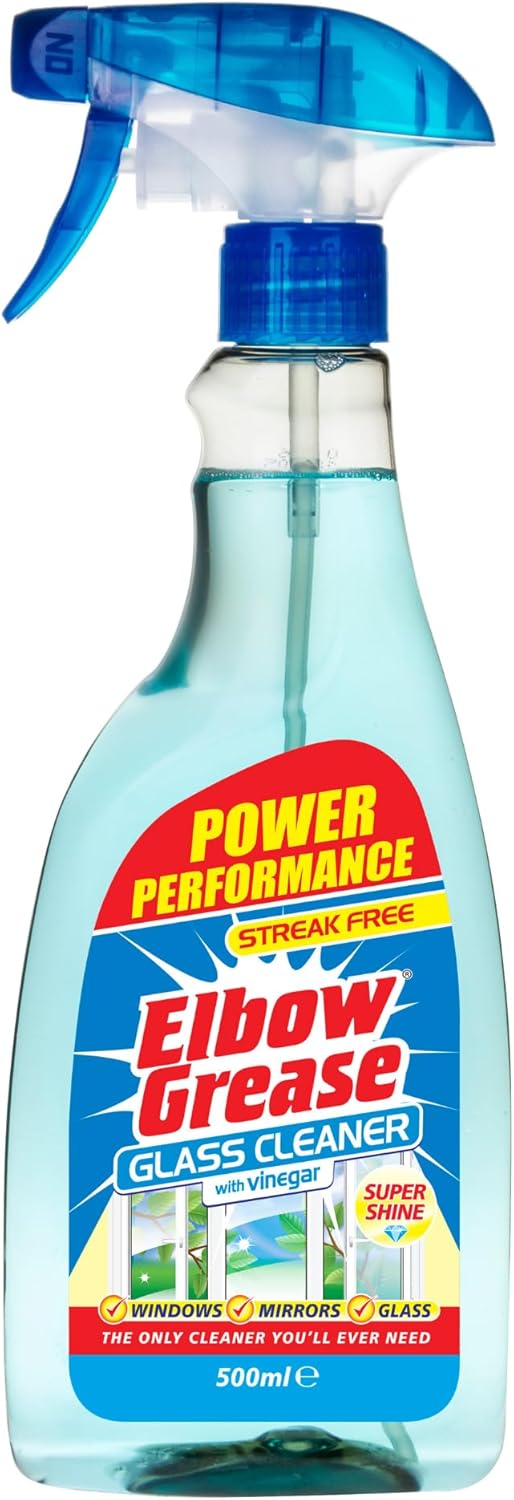 Elbow Grease Glass Cleaner With Vinegar | For Windows And Mirrors | 1 x  500ml