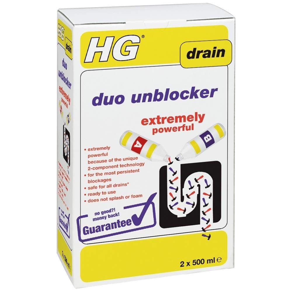 HG Drain Duo Extremely Powerful Unblocker 2x500ml