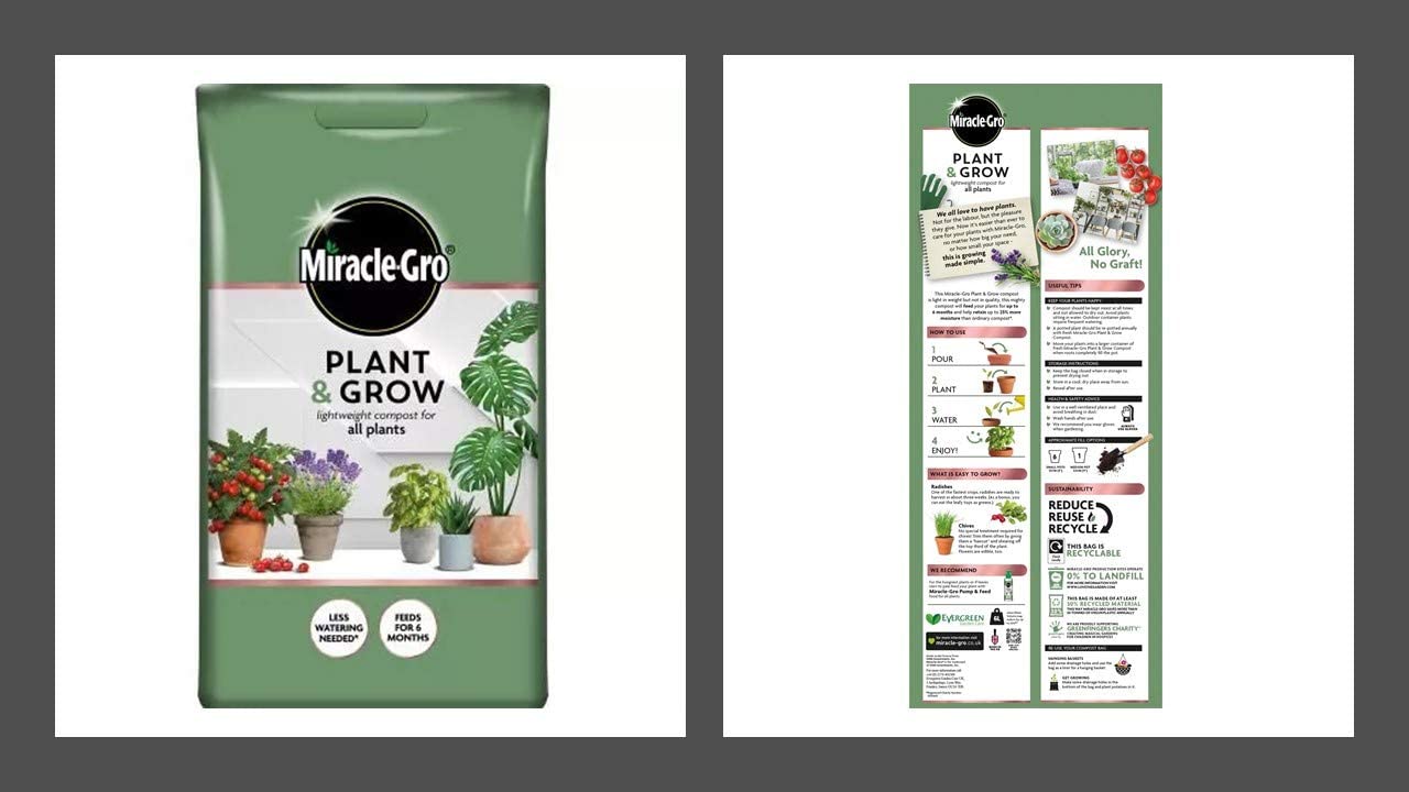 Miracle-Gro Plant & Grow Lightweight All Plant Compost 6L