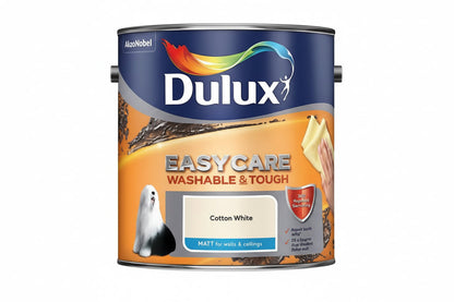 Dulux Easycare Washable & Tough White cotton Matt Wall & ceiling Emulsion paint, 2.5L