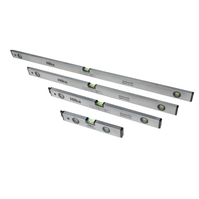 Hilka Tools Branded Spirit Level | 48"(1200mm) | Aluminium Finished with Anti Slip Caps.