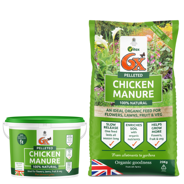 Vitax 6X Pelleted 100% Natural Chicken Manure 8kg