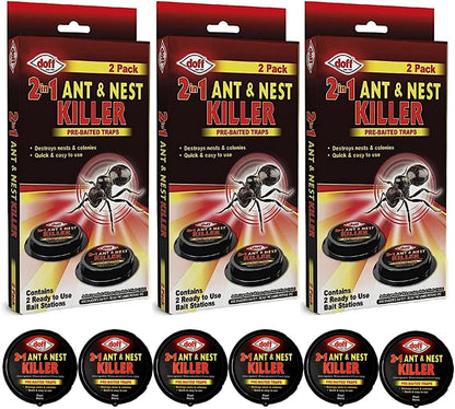Doff Power Up Ant Killer Bait Station | Pre-Baited Traps | 1 x 2 Pack