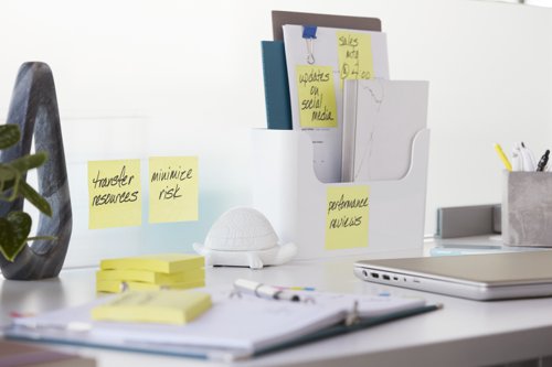 Post-it Super Sticky Z-Notes 76x76mm 90 Sheets Cardboard Packaging Yellow (Pack of 12) R330-12SSCY