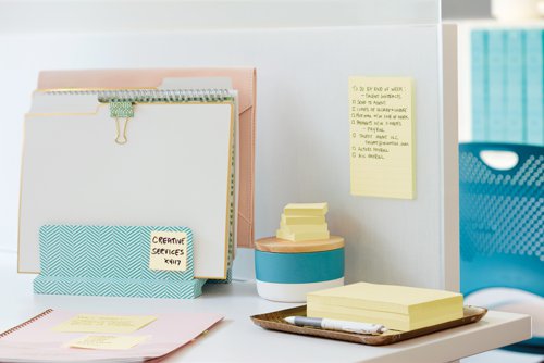 Post-it Super Sticky Z-Notes 76x76mm 90 Sheets Cardboard Packaging Yellow (Pack of 12) R330-12SSCY