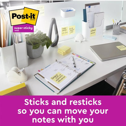 Post-it Super Sticky Z-Notes 76x76mm 90 Sheets Cardboard Packaging Yellow (Pack of 12) R330-12SSCY