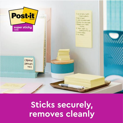 Post-it Super Sticky Z-Notes 76x76mm 90 Sheets Cardboard Packaging Yellow (Pack of 12) R330-12SSCY