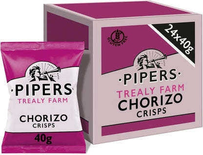 Pipers Gluten-Free Trealy Farm Chorizo Crisps Multi-Pack | 24 x 40g