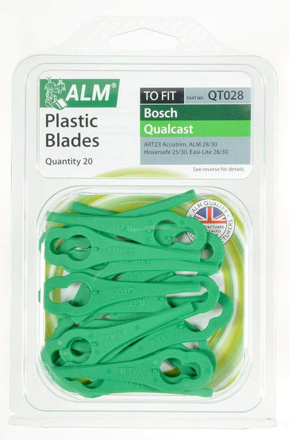 ALM QT028 plastic blades suitable for Gtech Qualcast Bosch and Sovereign | 1 x 20 Pack