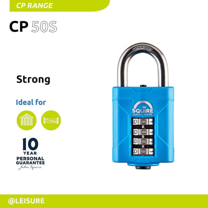 Henry Squire 4 Wheel Heavy-Duty Rustproof Combination Padlock, 50 Mm (Length)