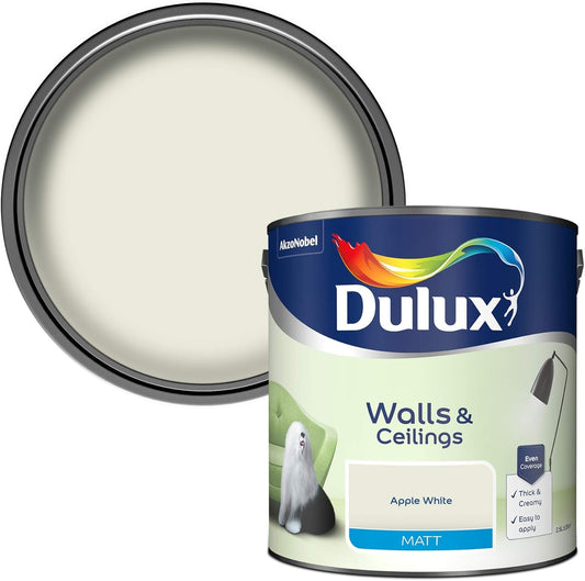 Dulux Natural hints Apple white Matt Emulsion paint, 2.5L
