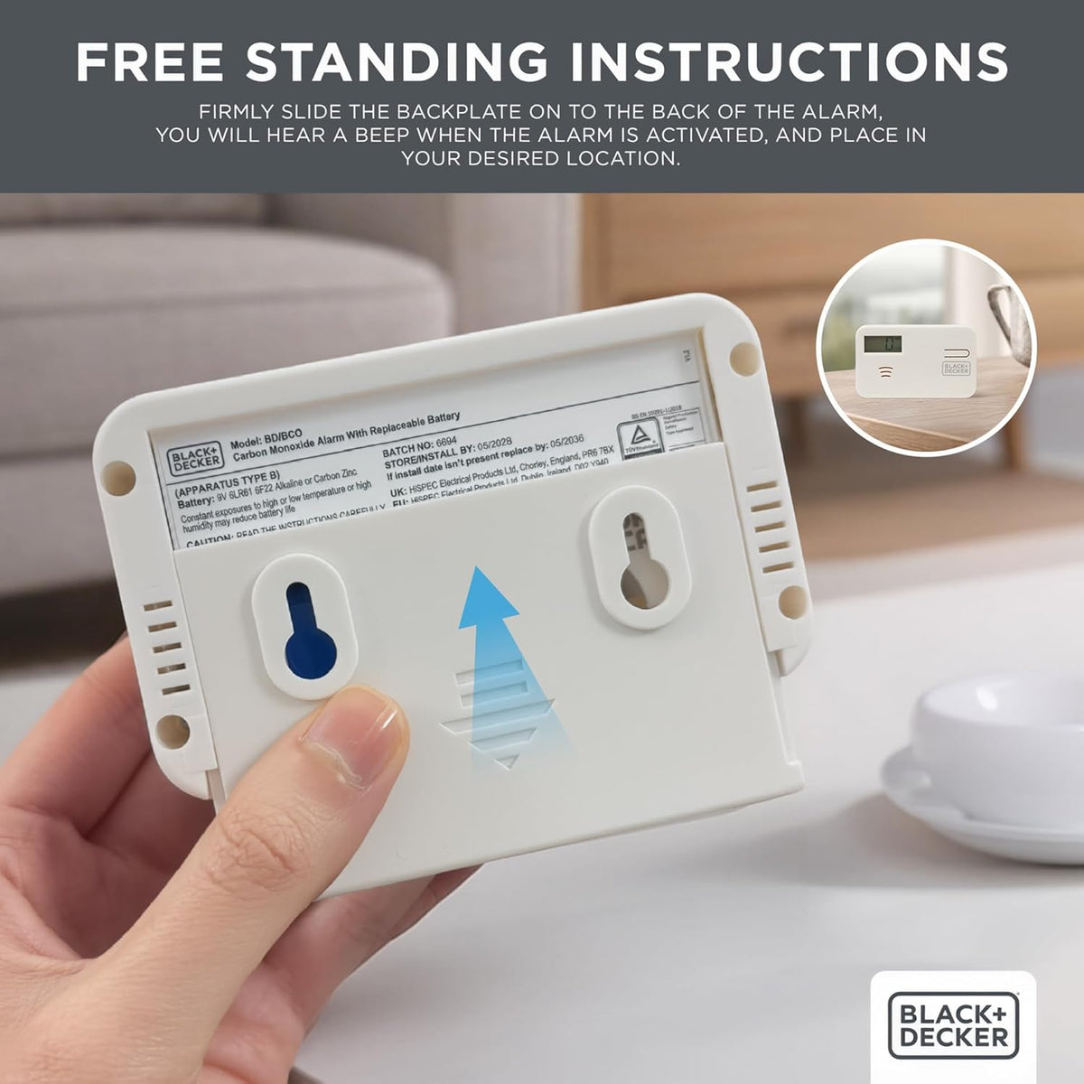 BLACK+DECKER Carbon Monoxide Alarm and Detector with LCD Screen