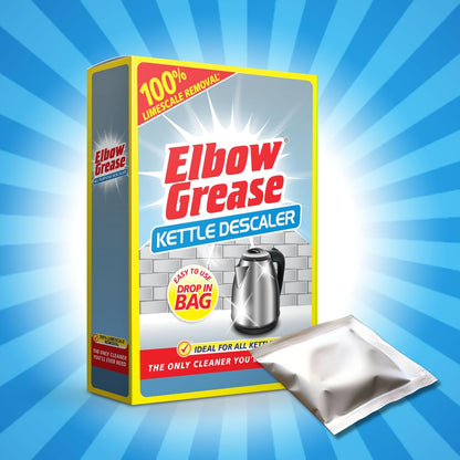 Elbow Grease Kettle Descaler | Up to 100% Limescale Removal | Suitable For All Kettles | 1 Drop In Bag