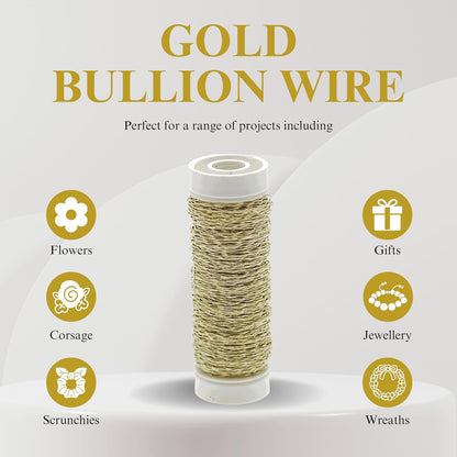 Oasis Floral Designs | Gold Bullion Wire | 25g x 30m Length