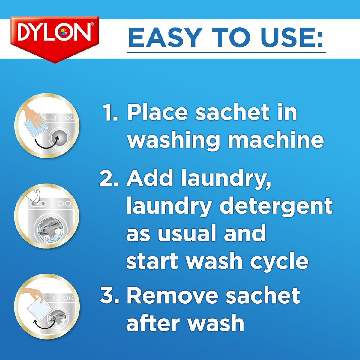 Dylon Ultra Whitener, Whitens And Revives White Laundry, Pack Of 5 Sachets