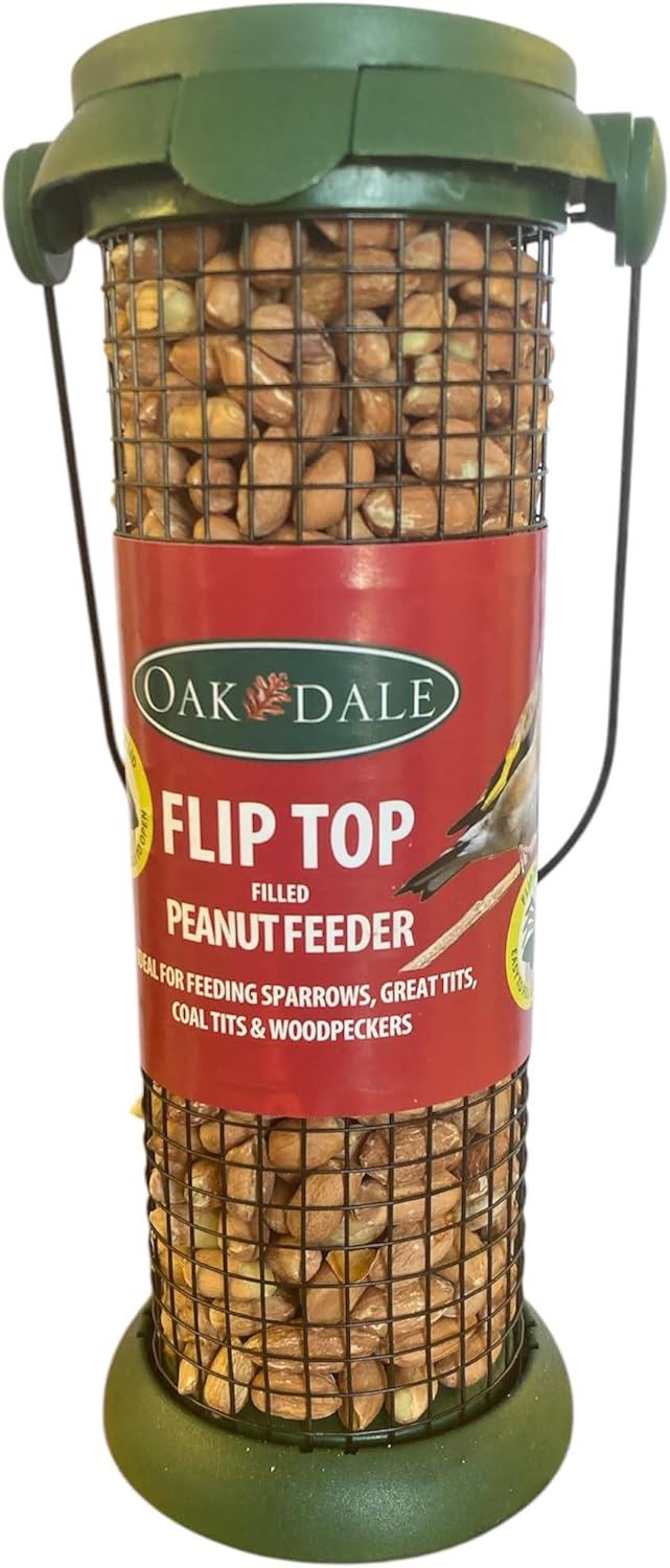 Oakdale Pre-Filled Fliptop Peanut Bird Feeder | 1 x Pre-Filled Feeder