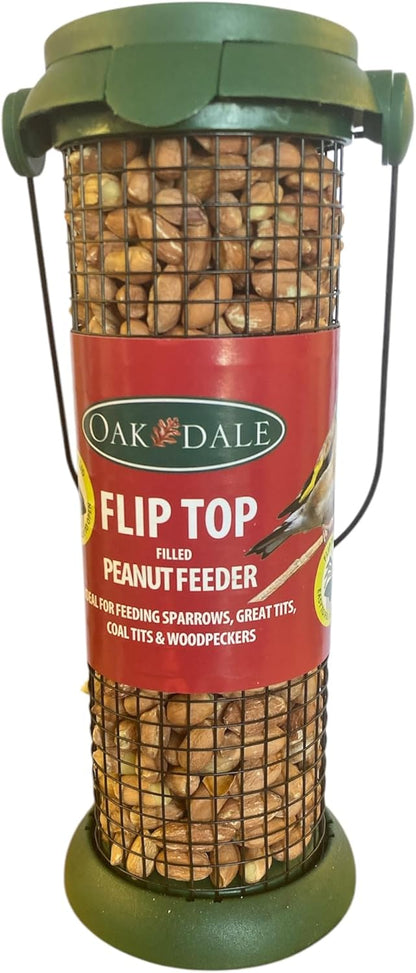 Oakdale Pre-Filled Fliptop Peanut Bird Feeder | 1 x Pre-Filled Feeder