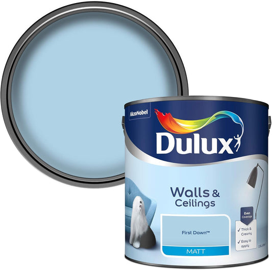 Dulux Matt Emulsion Paint For Walls And Ceilings - First Dawn 2.5 Litres