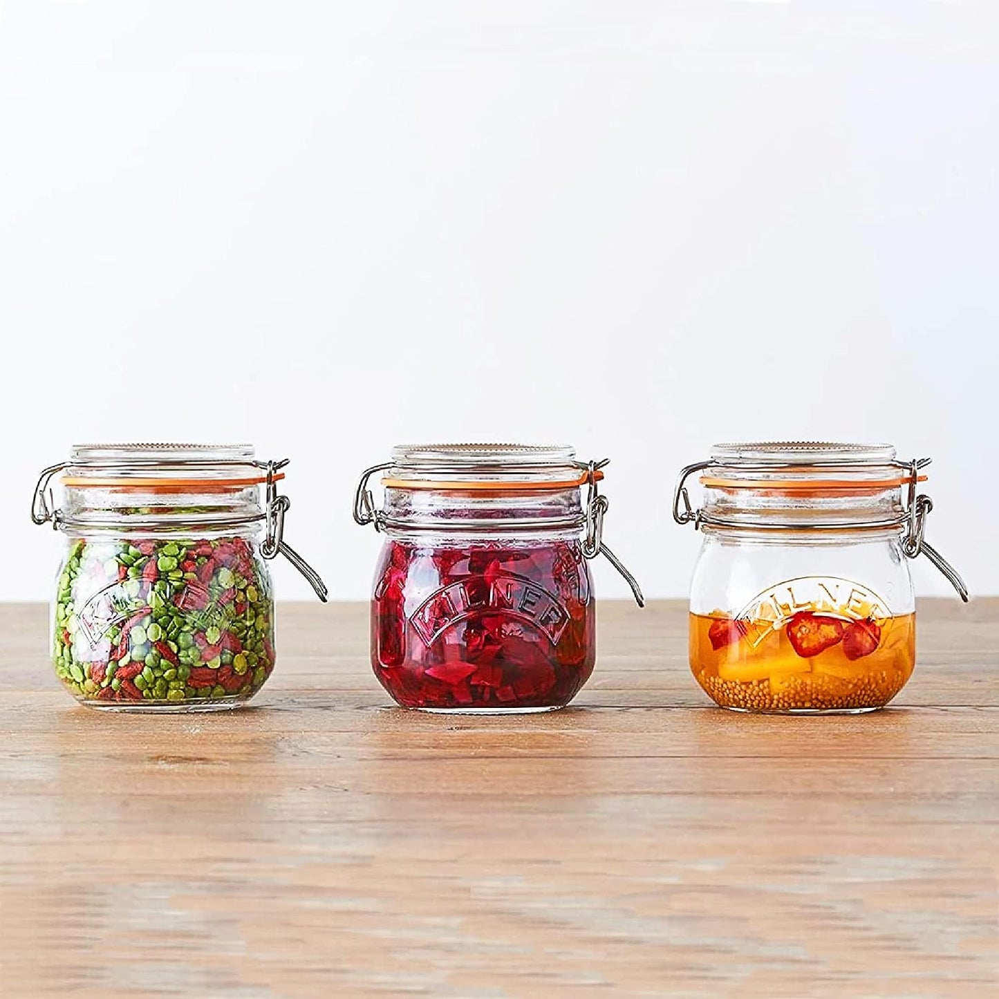 Kilner Branded 0.5 Litre ROUND Glass Clip Top Preservation Storage Jar (0025.490)