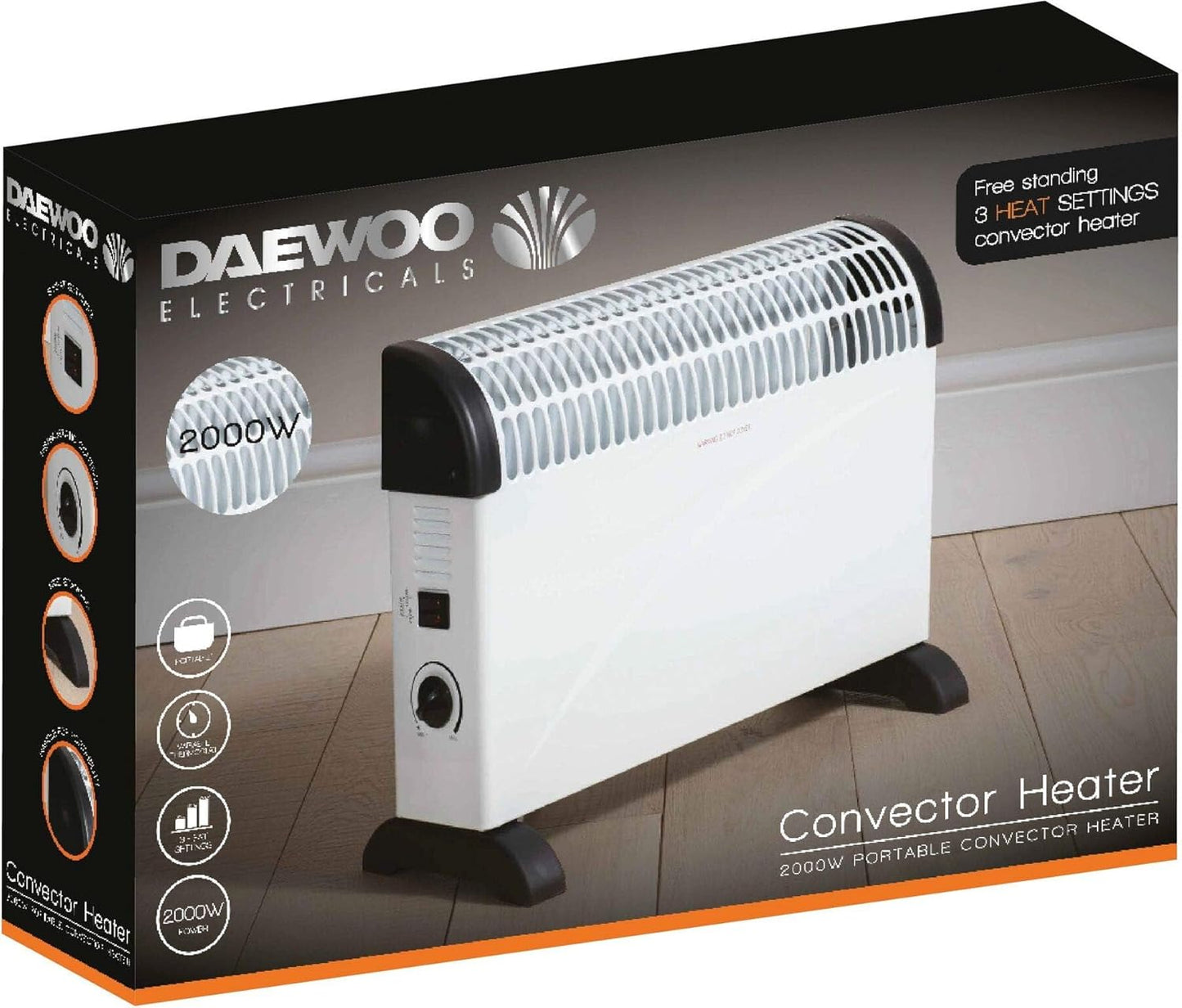 Daewoo Branded Convector Heater 2000w - White