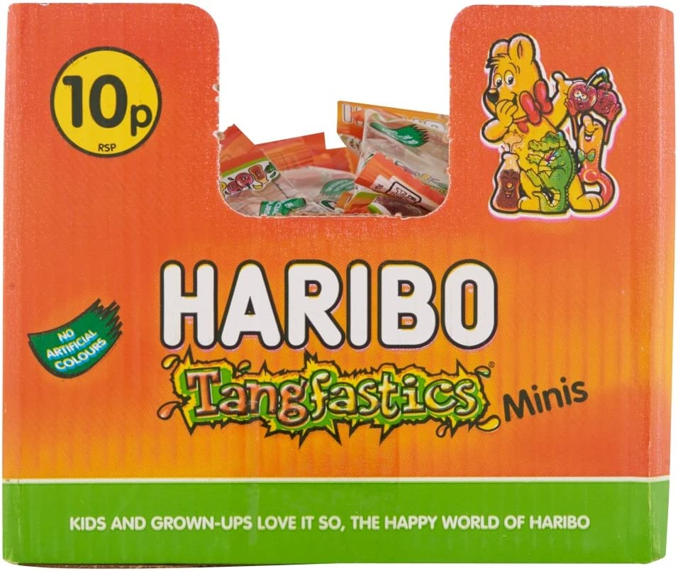 Haribo Tangfastics Sour Sweets Mini Bags, 16g x 100 packs