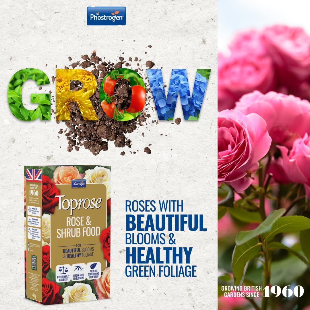 Phostrogen Toprose Rose Shrub & Feed Granules | FERTILIZER for Vibrant Roses 4kg
