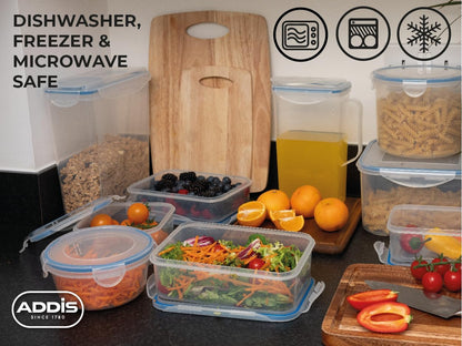 Addis Clip Tight Food Storage Containers 700 Ml Round Pack Of 3 Clear