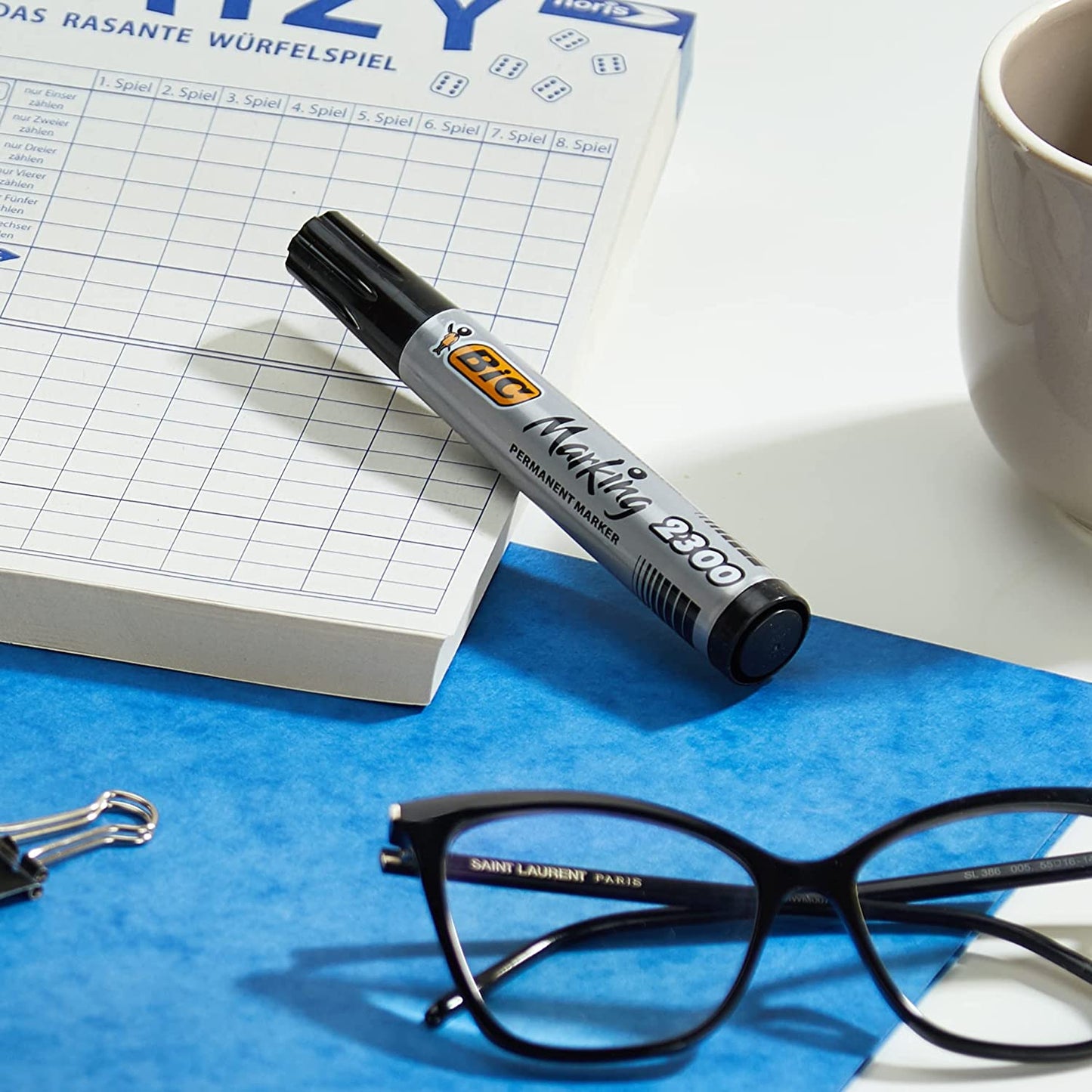 Bic 2300 Permanent Marker Chisel Tip Black (Pack of 12) 820926