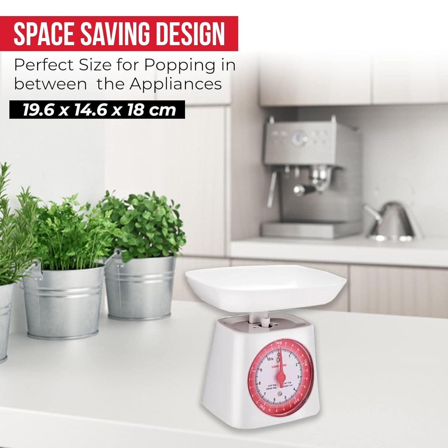 Casa&amp;Casa Mechanical Kitchen Scales, Professional Food Weighing Scale with Classic Analog Display.