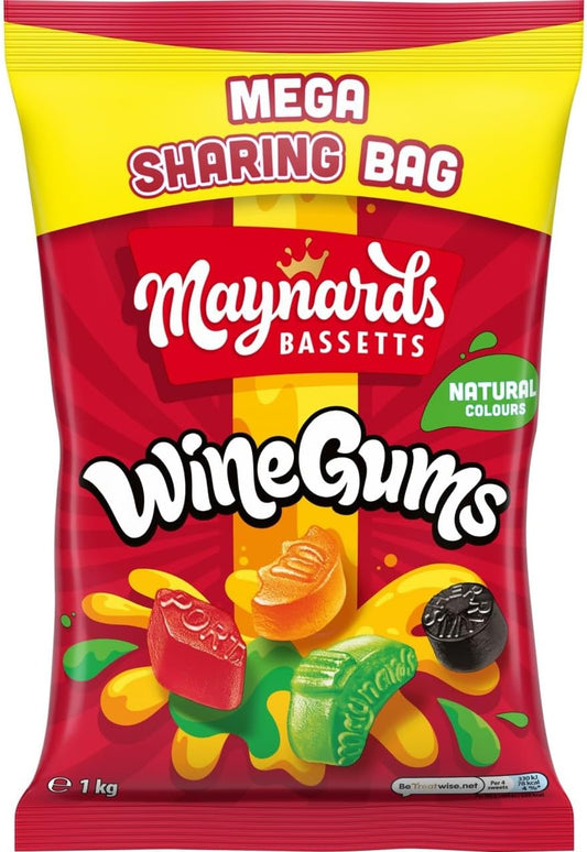 Maynards Bassetts Wine Gums, Mega Sharing Bag 1kg