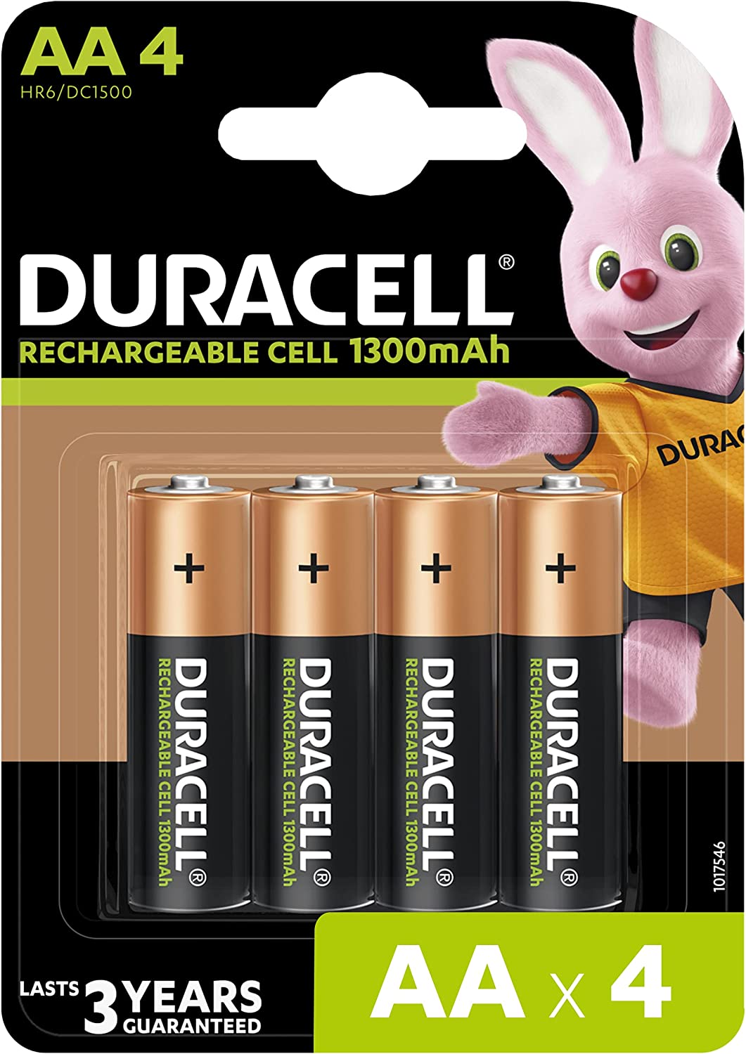 Duracell Rechargeable AA 1300 mAh Batteries, Pack of 4
