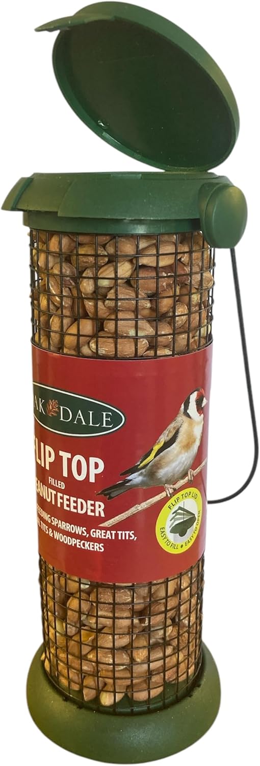 Oakdale Pre-Filled Fliptop Peanut Bird Feeder | 1 x Pre-Filled Feeder