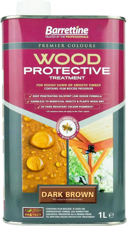 Barrettine Wood Protective Treatment 1L - Dark Brown