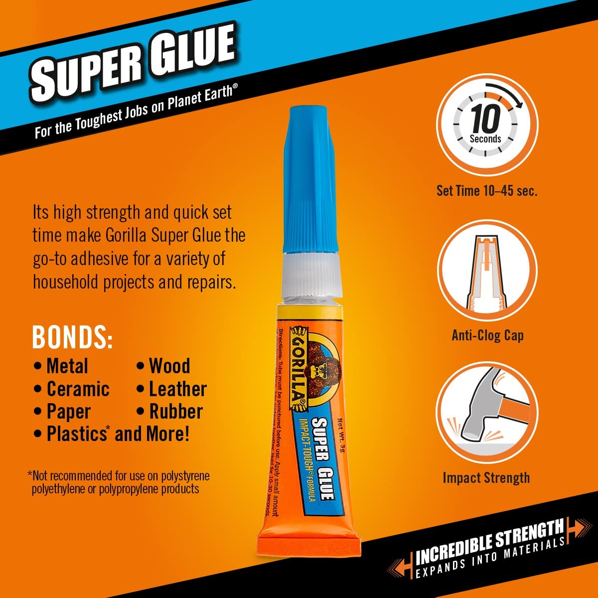 Gorilla Super Glue 3g Blister Pack