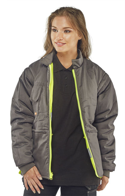Beeswift Elsener 7 in 1 High Visibility Yellow Jacket - UK BUSINESS SUPPLIES
