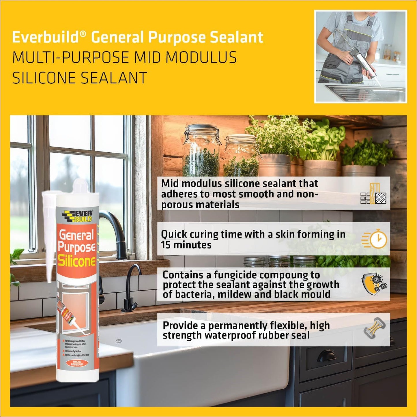 Everbuild General Purpose Silicone White 280ml