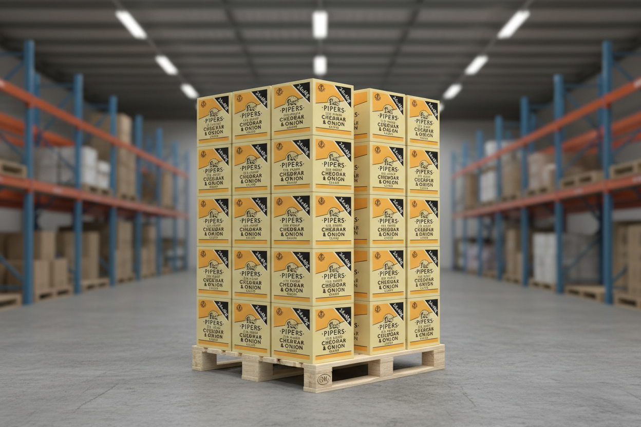 Pipers Gluten-Free Lye Cross Cheddar & Onion Vegetarian Crisps Multi-Pack | 24 x 40g